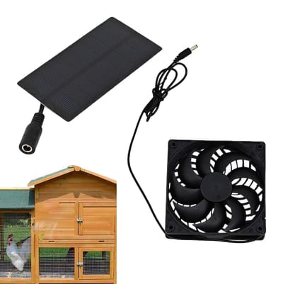 Zonnepaneel Ventilator - Luchtcirculatie Ventilator - Ruimte Ventileren - Duurzame Energie Oplossing - 0.8W - Zwart