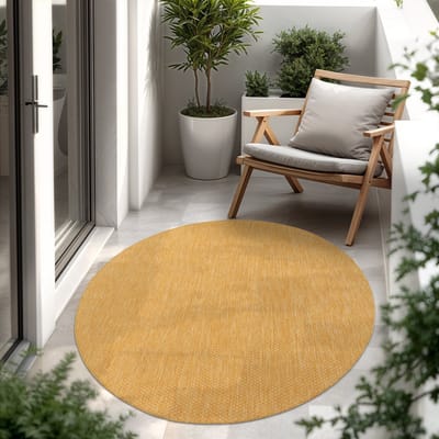 Paco Home In-& Outdoor Balkon Terras Keukenvloerkleed Eenkleurig Gemêleerd Patroon 160 cm Rund