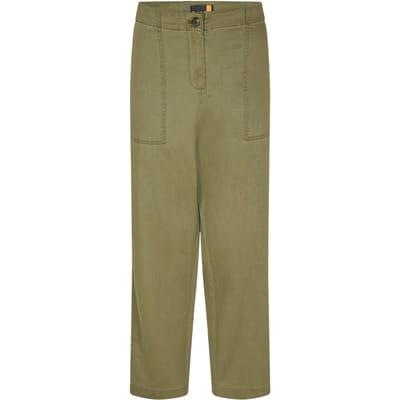 Timberland Chino's met zakken voor dames, van een linnenmix, in een recht model (Bladgroen)