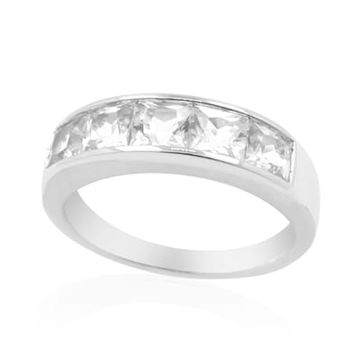 Cavill - 925 Sterling Zilveren Ring - 5 Princess Danburiet Kristallen 1,535 ct - Elegante Channel Zetting - Edelstenen Sieraad