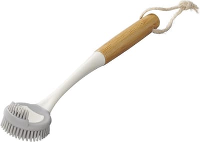 ProPlus Siliconen Afwasborstel – 30,5 cm - Schoonmaakborstel - Afwasgereedschap - Zacht voor Servies - Bamboe - Krasvrij - Hygiënisch