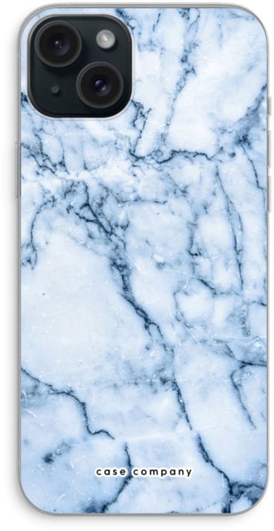 Case Company® - Hoesje geschikt voor iPhone 15 Plus hoesje - Blauw marmer - Soft Cover Telefoonhoesje - Bescherming aan alle Kanten en Schermrand
