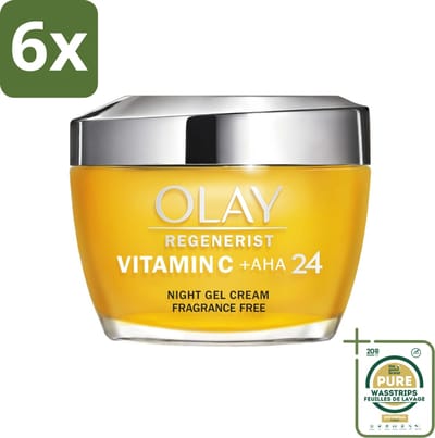 Olay - Vitamine C + AHA24 - Nachtcrème - Vernieuwend & Verhelderend - 50 ml - Voordeelverpakking - 6 stuks - AHA - Niacinamide
