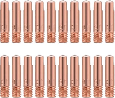 15AK Flow Nozzles voor MIG/MAG Lasapparaten, 1 mm, M6 x 24 mm, Koper, Lasaccessoires, Verslijtbare Onderdelen, Set van 20