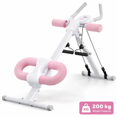 Ab Machine Verstelbare - Trainer Workout- Sit up trainer - Verstelbare fitness trainer - Inklapbare Core Trainer voor Thuis – Fitness Apparaat voor Buikspieren, Armen - Full Body Workout - Roze