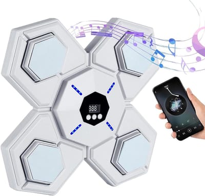 Boksmachine Wandmontage - Muziek Bokstrainer - Fitness Thuis - Intelligent Tellen - 405 x 405 cm - Zwart