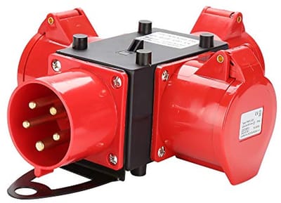 Bouwstroomverdeler 3 x CEE 400 V/32 A met IP44 Bescherming en Veiligheidsklepdeksels