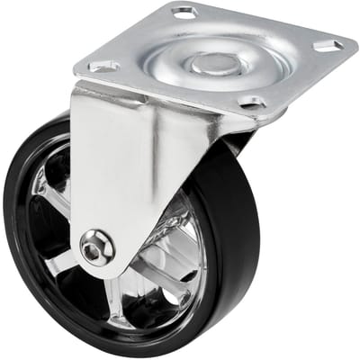 Design meubelwiel SHIFT wiel-Ø 75 mm zwart, draagvermogen 35 Kg, hoogte 97 mm Zwenkwiel van SOTECH