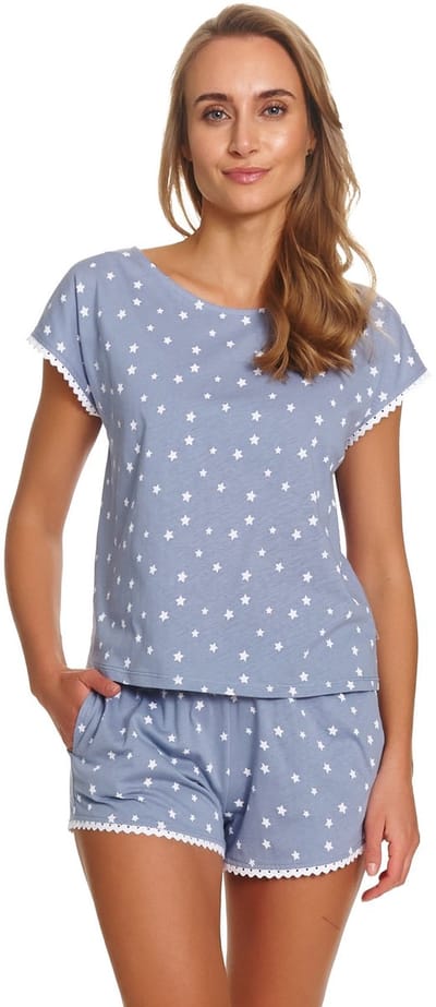 Doctor Nap Katoenen Pyjama Dames Korte Mouw Korte Broek Zomer Shortama Star Dust PM.4401 36 / S