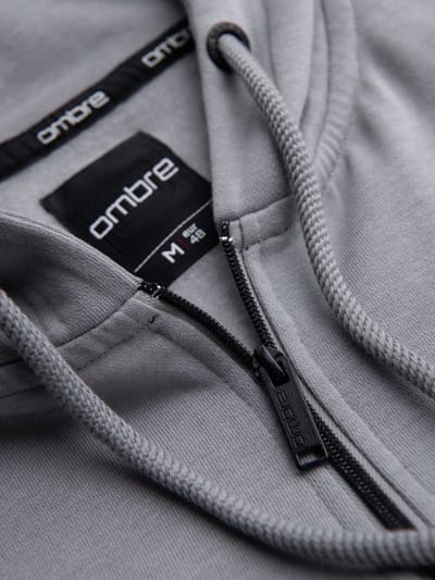 OMBRE Sweater - Regular Fit - Katoen - Lange Mouw Grijs L