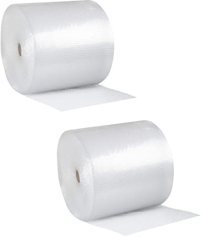 Luchtkussenfolie 50 cm x 100 m - 2 rollen transparante beschermfolie met luchtkussens