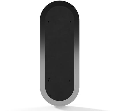Vente-unique Ovale wandspiegel van aluminium - B. 60 x H. 160 cm - Geborstelde gunmetal afwerking - ZIRYA