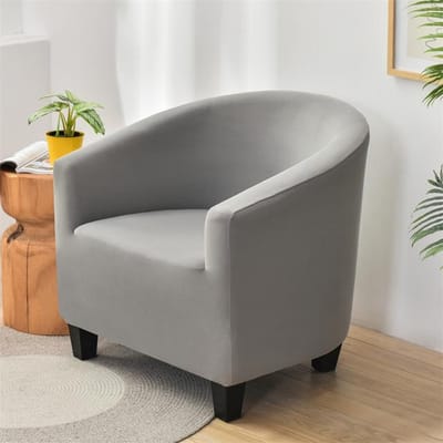 Spandex kuipstoelhoes geometrisch bedrukte clubfauteuil hoes elastische wasbare zithoesbeschermer voor woonkamer thuis gray
