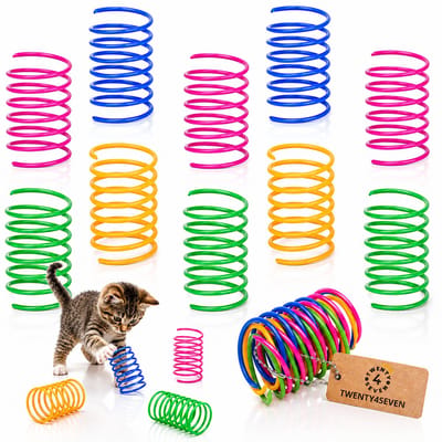 Twenty4seven® Kattenspeelgoed Veertjes 10 Stuks - Springveren voor Kat - Kattenveertjes & Kattenspeeltjes - Interactief Speelgoed voor Katten & Kittens