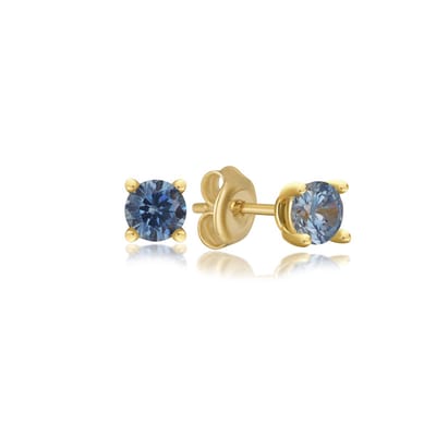 Geboortesteen Maart Aquamarijn Oorknop Goldplated (925 Sterling) Trendy Minimalistisch Goldplated Oorknop Meisje | Cadeau Voor Vrouw