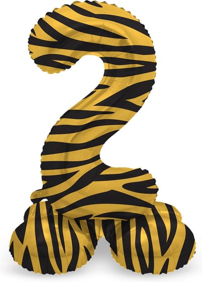 Folat - Staande folieballon Cijfer 2 Tiger Chic - 41 cm