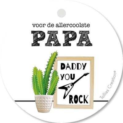 Tallies Cards - kadokaartjes  - bloemenkaartjes - Papa - Plant - set van 5 kaarten - vaderdag - vader - papa - 100% Duurzaam