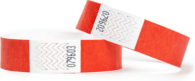 200 Polsbandjes, Tyvek Rood