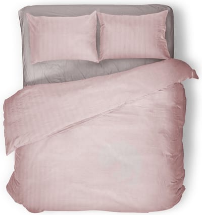 Eleganzzz Dekbedovertrek Uni - Blush - Dekbedovertrek 140x200/220cm - Satijnstreep / Satijn Streep - Hotel Kwaliteit Satin Stripe - Dekbedovertrekken - Effen Dekbedovertrek