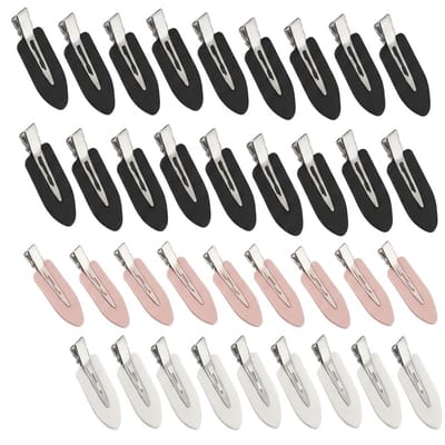 Zwart roze witte haarclips set dames – 36 stuks metalen haarspelden met zachte kunststof coating – antislip haar clip in drie kleuren voor dagelijks gebruik
