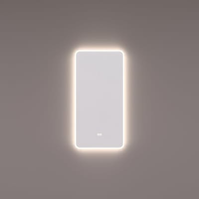 HIPP Design spiegel met Afgeronde Hoeken - Directe en Indirecte LED Verlichting - 45 x 90 x 3 cm - Spiegelverwarming - Kleurenwissel - Touch Dimmer