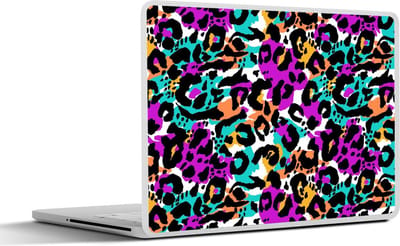 Laptop sticker - 17.3 inch - Panterprint - Regenboog - Vlekken - 40x30cm - Laptopstickers - Laptop skin - Cover