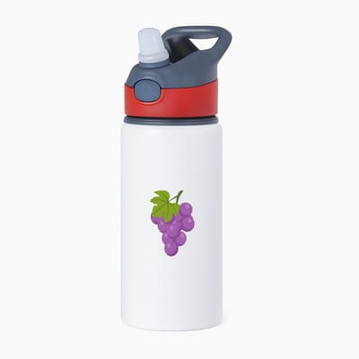 Hacebo® - Druiven waterfles met rietje rood - Fruitschaal - Fruit liefhebbers - Trosvruchten - blauwe druiven - gezond eten - water fles - 650ML