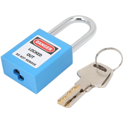 1.5in Veiligheidshangsloten Stalen Beugel Geïsoleerd Slot met 2 Sleutels voor Industrie Machine Productie Blauw blue