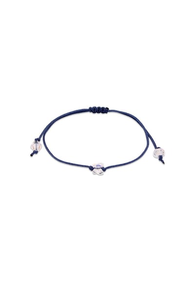 Elli - Armband - Nylon Schmetterling Glas Kristalle Weiß -