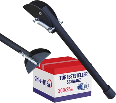 Deurvastzetter - Deurhouder - Doorgang Vrij - Weerbestendig Staal - 300x25 mm - Zwart