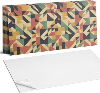 Coloray Plaktegels - Abstract geometrisch patroon Wandtegel Zelfklevend - 60 cm x 30 cm - Beige Plaktegels - 6 stuks - Rechthoek PVC Tegels - Plaktegels Keuken - Zelfklevende Vloertegels Badkamer - Vinyl Tegels - Zelfklevende Wandtegels