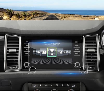 Navigatiescherm Beschermfolie voor Skoda Kodiaq en Karoq 2017-2024, 9H Gehard Glas, GPS Scherm Bescherming, Krasbestendig en Duurzaam