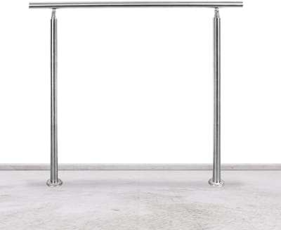 Trapleuning 180 cm met 0 dwarsbalken roestvrijstalen leuning zilverkleurig Eenvoudig te installeren set geschikt voor alle trappen