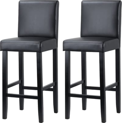 Barkruk Deluxe Juza - Industrial - Grijs - Barkrukken set van 2 - Barstoel Kruk - Barstoelen met rugleuning - Keukenstoel - Kunstleer