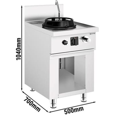 GGM Gastro Gas Wok-Herd - 15 kW - 1 Brenner - inkl. 1 Wasserhahn Zilver