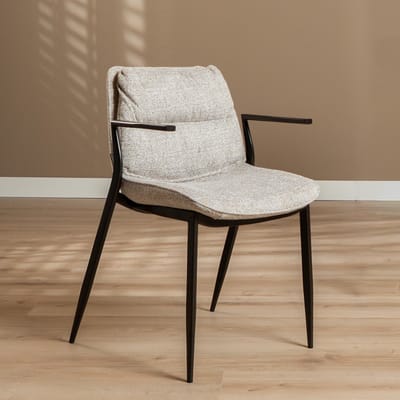 Bronx71® Eetkamerstoel Trevi gemêleerd off white/bruin - stoel