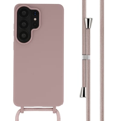 imoshion Hoesje - Geschikt voor Samsung Galaxy S26 Ultra - Siliconen hoesje met koord - Sand Pink