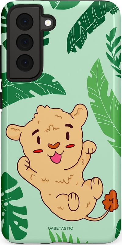Casetastic Hoesje Geschikt voor Samsung S21 FE - Stijlvolle Beschermende Duo-layer Case - Leeuwenhartje