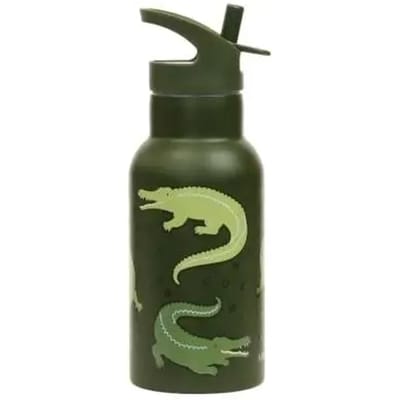 A Little Lovely Company - Dubbelwandige RVS drinkfles thermos - Krokodillen