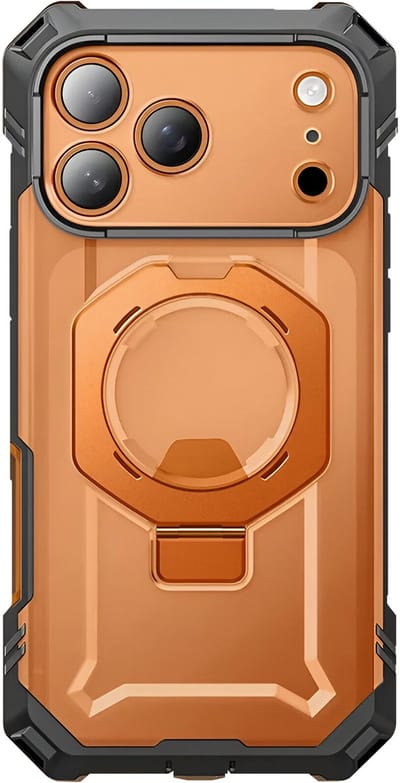 Supcase UB Grip hoesje geschikt voor iPhone 17 Pro Max compatibel met MagSafe - Oranje Transparant