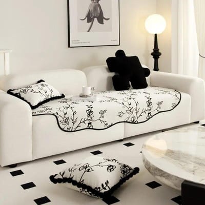 Onregelmatig gevormde chenille bankhanddoek Ins Style bankhoezen voor woonkamer alle seizoenen universeel antislip bankhoezen kussen 90x90cm 1pc