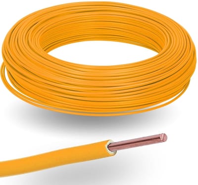 100 meter Kalitec H07V-U 1x1,5 mm² oranje in een kartonnen doos | Vlamvertragende PVC-draad met één ader en een diameter van 1,5 mm² | 450/750 VI-draad met één ader voor interne bedrading van machines en verlichting