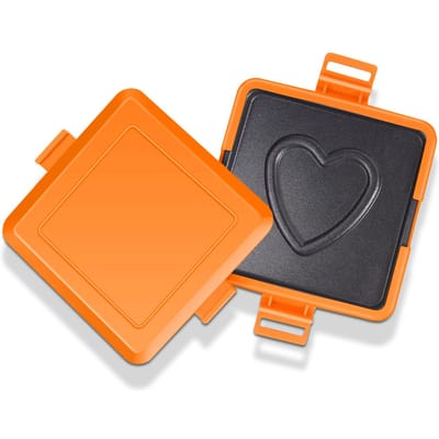 Magnetron Broodrooster Siliconen Metaal Magnetron Sandwich Panini Maker Grill Bakplaat met Hartpatroon voor L oranje