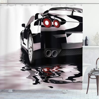 Raceauto Douchegordijn Stof Badkamer Sportauto Douchegordijnen Cool Automobiel Snelheid Raceauto Douchegordijn Waterdicht W90xH180cm