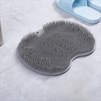 Nettoyeur de Pieds en Silicone avec Ventouse Antidérapant Brosse de Douche pour Pieds Masseur Exfoliant pour un Nettoyage en Profondeur et la Relaxation à la Maison gris