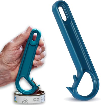 J-vormige blikopener ring pull senioren | ergonomisch | antislip (blauw)