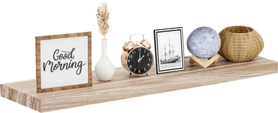 Nolad® Wandplank - Wandrek - Boekenplank - Industrieel - Zwevend - 90 x 23.6 x 3.5cm - Inc bevestigingmaterialen - Hout