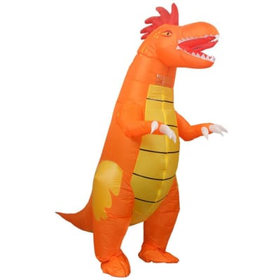 Hanenkam Draak Opblaasbaar Kostuum, Volwassene 150-190cm oranje
