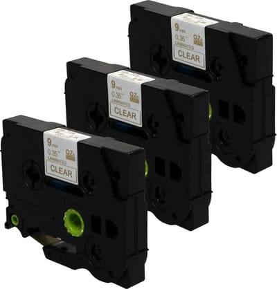 DULA Brother Compatible label tape- Tze-124 - 3 cassettes - Brother P-Touch - Goud op transparant - 9mm x 8m