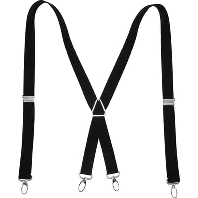 Bretelles pour hommes réglables et extensibles 2,5 x 110 cm/1,0 x 43,3 pouces, coupe confortable, 4 boucles métalliques pour pantalons